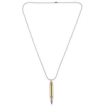 Brass bullet with silver tip pendant for men women 3