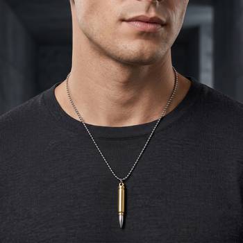 Brass bullet with silver tip pendant for men women 4