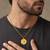 Brass gold durga with durga yantra, reversible hindu pendant for men women