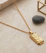Brass micron gold bar shaped pendant for men women