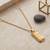 Brass micron gold bar shaped pendant for men women