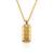 Brass micron gold bar shaped pendant for men women