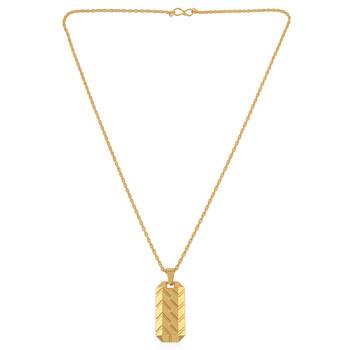 Brass micron gold bar shaped pendant for men women 3