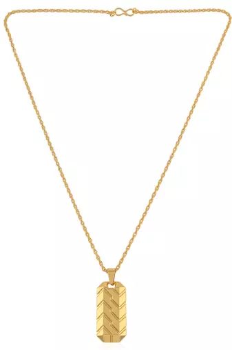 Brass micron gold bar shaped pendant for men women