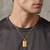 Brass micron gold bar shaped pendant for men women