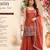 Orange satin embroidered straight kurti set for women with sharara and dupatta