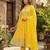 yellow color embroidery and sequences work georgette salwar suit 
