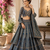 teal color Dori Embroidery Zari work Beads Zhumka work silk blend Lehenga choli set