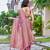 baby pink silk blend jacquard woven saree with zari border and unstitch blouse piece