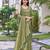 green silk blend jacquard woven saree with zari border and unstitch blouse piece