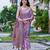 purple silk blend jacquard woven saree with zari border and unstitch blouse piece