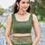 green silk blend jacquard woven saree with zari border and unstitch blouse piece