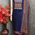 women's blue unstitched reyon cotton dress material with printed dupatta
