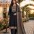 women's black unstitched reyon cotton dress material with printed dupatta