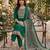 women's green unstitched reyon cotton dress material with printed dupatta