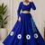 royal blue cotton embroidered patch work ghagra choli