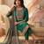 women's green unstitched reyon cotton dress material with printed dupatta