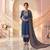 women's blue unstitched reyon cotton dress material with printed dupatta