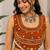 orange cotton embroidered mirror work ghagra choli