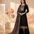 women's black unstitched reyon cotton dress material with printed dupatta