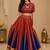 red silk blend embroidered zari work ghagra choli