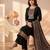 women's black unstitched reyon cotton dress material with printed dupatta