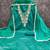 women's sea green unstitched butti cotton dress material with fancy border dupatta