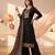 women's black unstitched reyon cotton dress material with printed dupatta