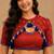 red silk blend embroidered zari work ghagra choli