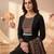 women's black unstitched reyon cotton dress material with printed dupatta