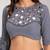 grey cotton embroidered mirror work ghagra choli