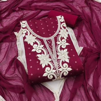 women's mustard unstitched butti cotton dress material with fancy border dupatta 1