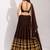 dark chocolate cotton embroidered mirror work ghagra choli