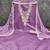 women's lavender unstitched butti cotton dress material with fancy border dupatta