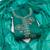 women's sea green unstitched roman silk dress material with emblished dupatta