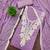 women's lavender unstitched butti cotton dress material with fancy border dupatta