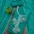 women's sea green unstitched roman silk dress material with emblished dupatta