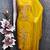 women's mustard unstitched roman silk dress material with emblished dupatta