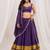 purple silk blend embroidered zari work ghagra choli