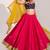 hot pink cotton embroidered mirror work ghagra choli