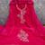 women's magenta unstitched roman silk dress material with emblished dupatta