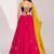 hot pink cotton embroidered mirror work ghagra choli