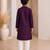 Purple cotton stitched  mirror work boys kurta pyjama