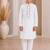 White cotton stitched  mirror work boys kurta pyjama