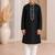 Black cotton stitched  mirror work boys kurta pyjama