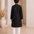 Black cotton stitched  mirror work boys kurta pyjama