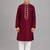 Maroon cotton stitched  patch work boys kurta pyjama