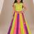 Multicolor cotton embroidered  mirror work kids lehenga choli