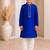 Royal blue cotton stitched  mirror work boys kurta pyjama
