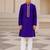 Purple cotton stitched  mirror work boys kurta pyjama